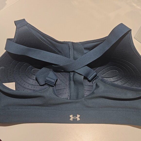 Under Armour Women’s Sports Bra XL Blue/Gray Continuum High Support Zip Front - Picture 5 of 6